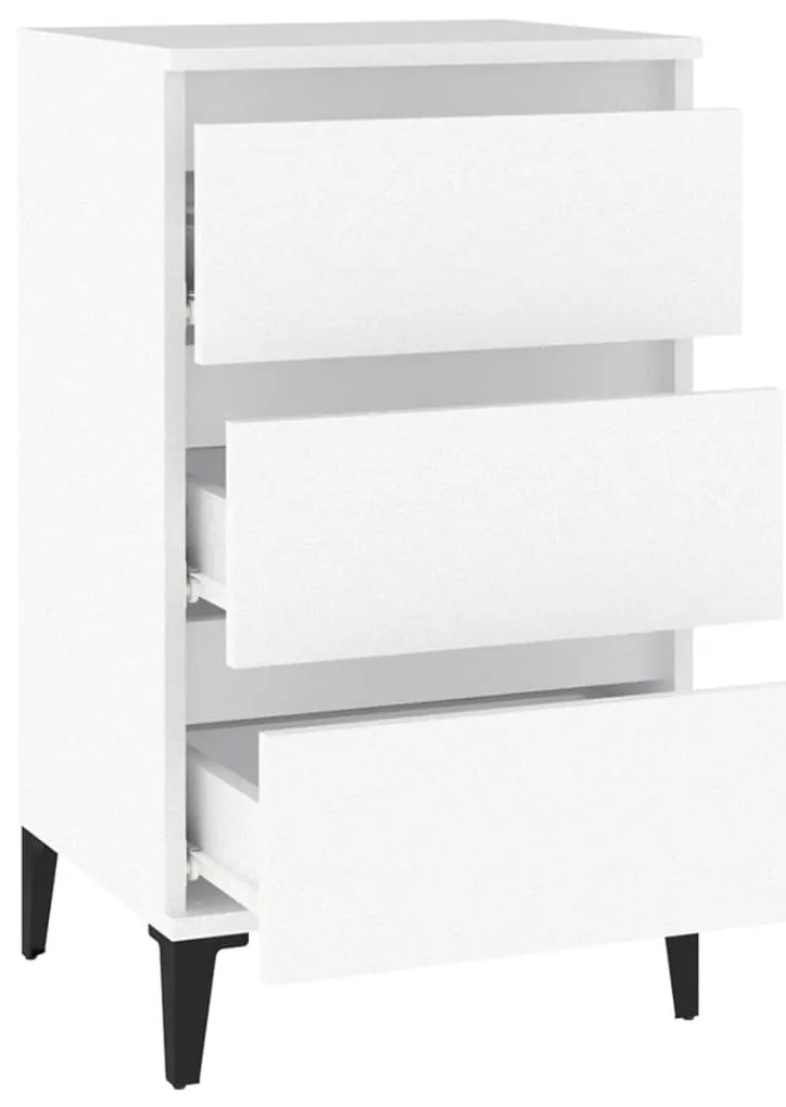 vidaXL Κομοδίνο Λευκό 40 x 35 x 70 εκ. από Επεξεργασμένο Ξύλο