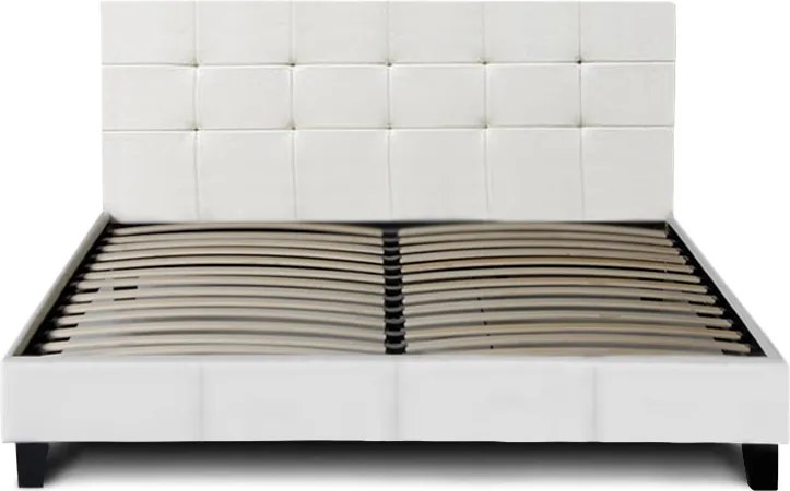 Κρεβάτι Sissy Megapap από τεχνόδερμα χρώμα λευκό 160x200εκ.