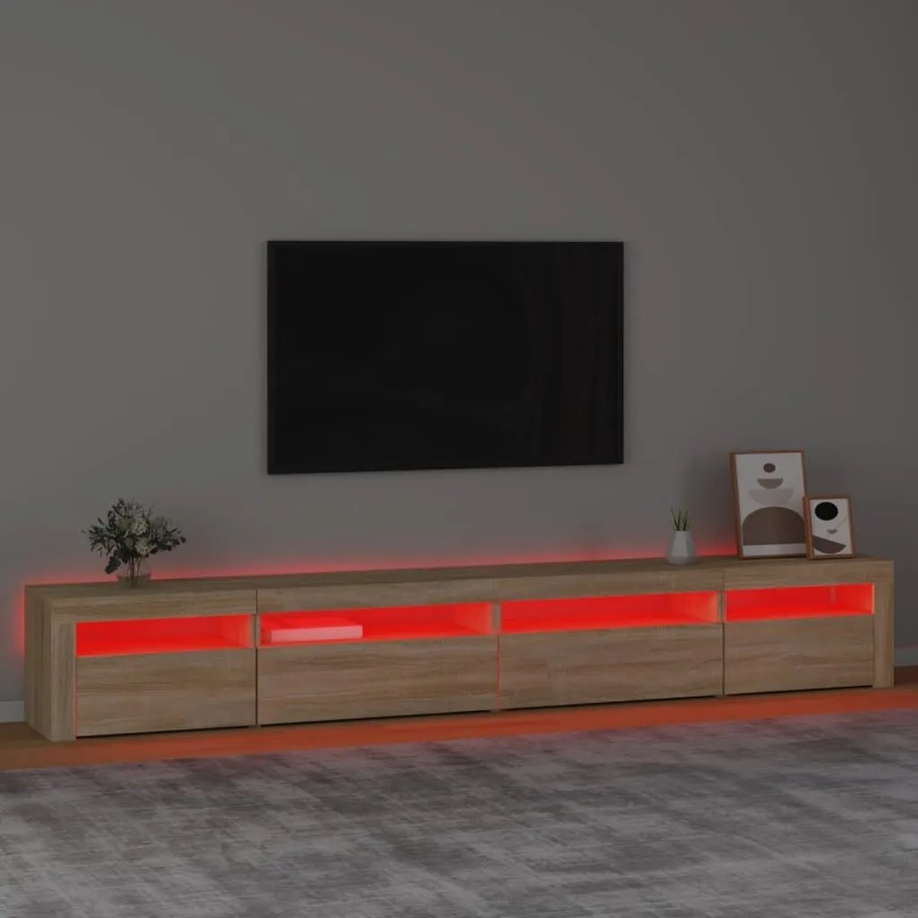 Έπιπλο Τηλεόρασης με LED Sonoma Δρυς 270x35x40 εκ. - Καφέ