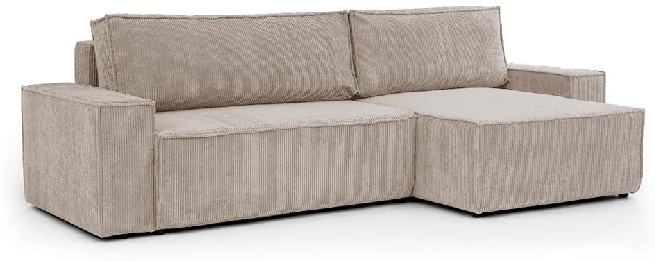 Γωνιακός καναπές Κρεβάτι Flabio, μπέζ 283x90x144cm-Δεξιά γωνία-BOG1237