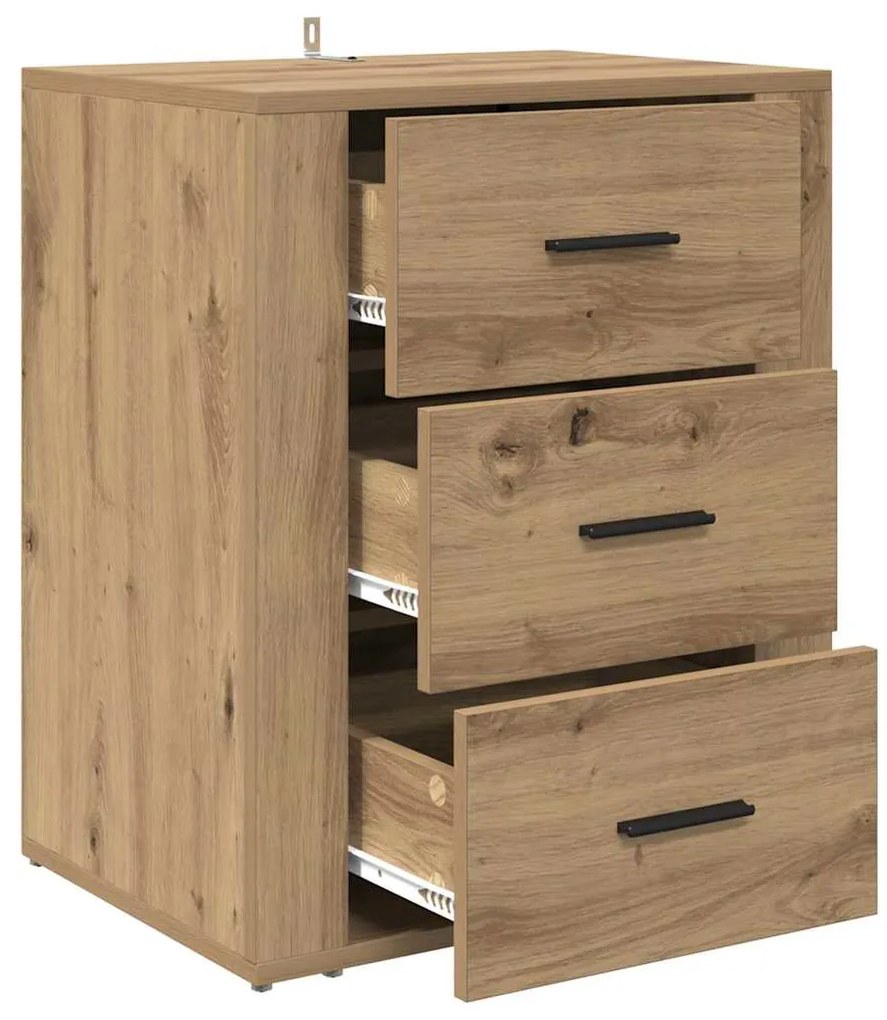 vidaXL Κομοδίνο artisan δρυς 50 x 36 x 60 εκ Επεξεργασμένο ξύλο