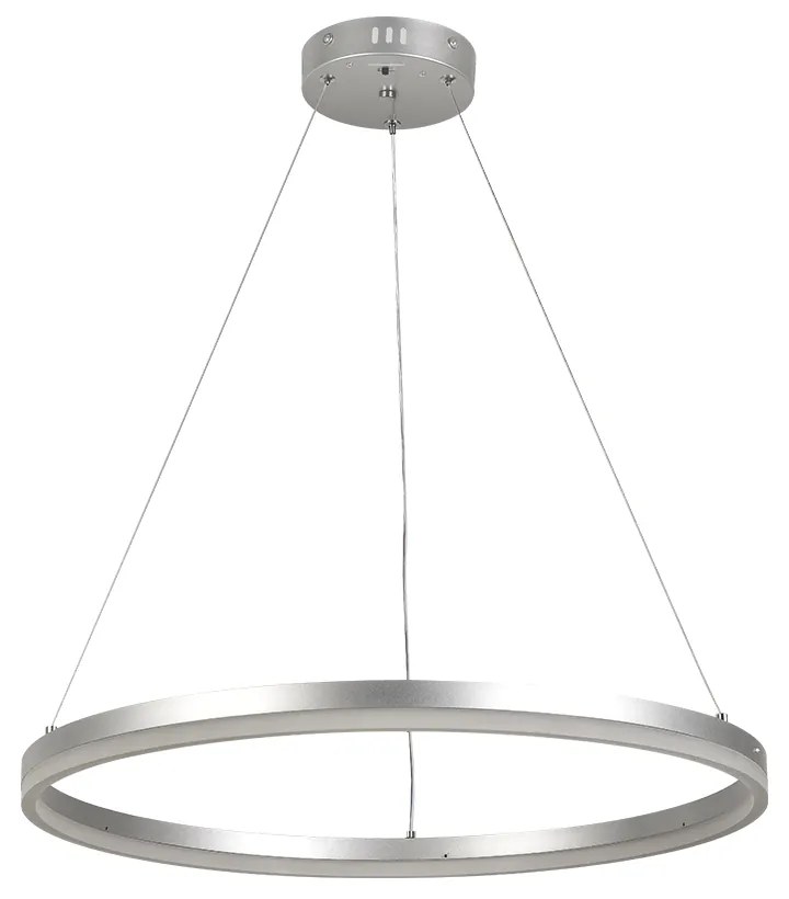 Κρεμαστό φωτιστικό LED 45W 3CCT (by switch on base)  D:60cm (6095-C-Silver) - 6095-C-Silver