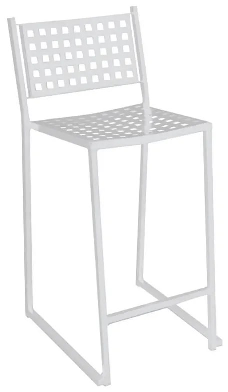 WOODWELL Ε5148,1CAPRICE Σκαμπό BAR-Pro με Πλάτη Στοιβαζόμενο, Μέταλλο Βαφή Άσπρο 46x53x74/102cm Ε5148,1
