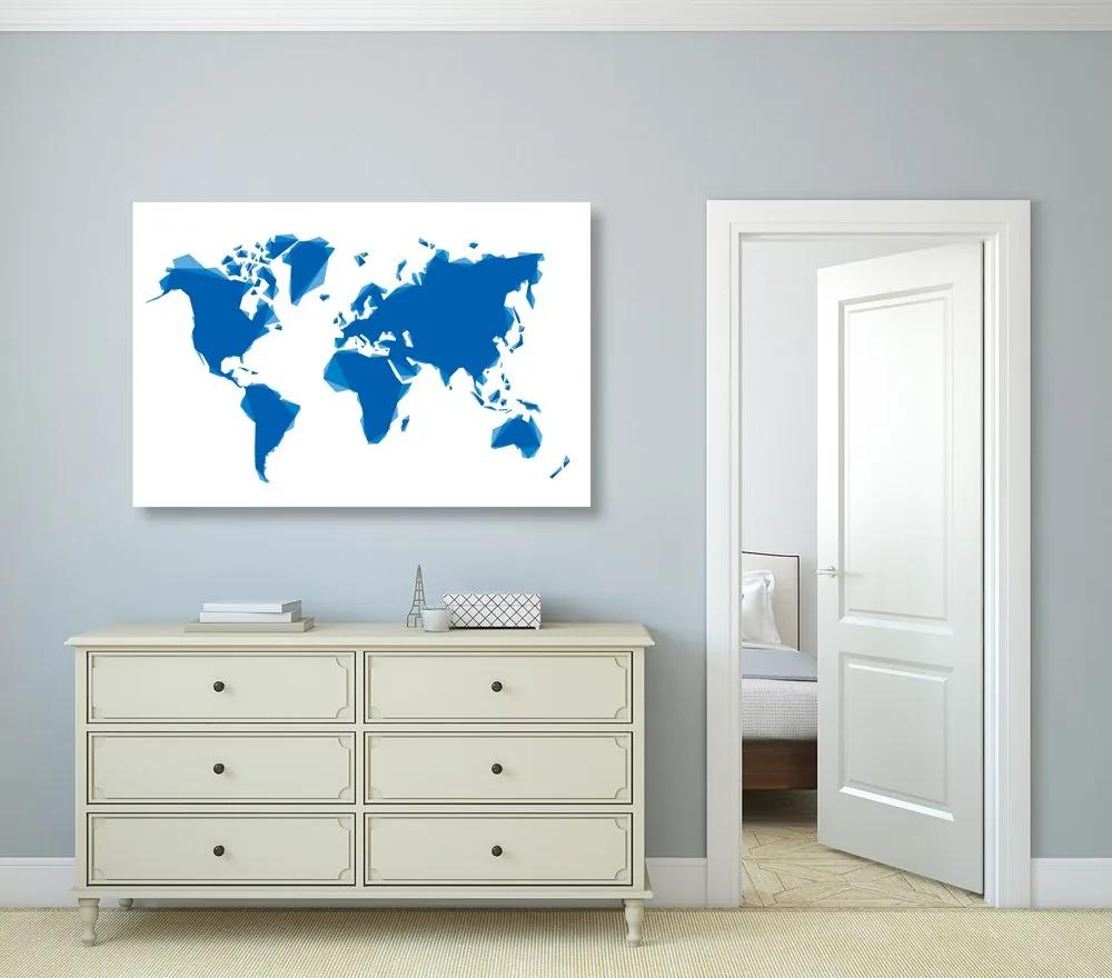 Εικόνα στον αφηρημένο παγκόσμιο χάρτη φελλού σε μπλε - 90x60  color mix