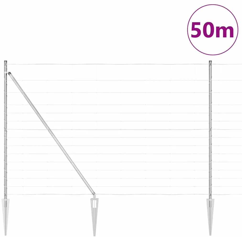 vidaXL Αγροτική Φράχτη 1,6x50μ Γαλβανισμένο Χάλυβα
