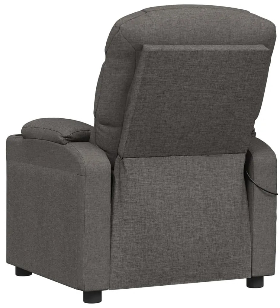 vidaXL Πολυθρόνα Μασάζ Σκούρο Γκρι Υφασμάτινη