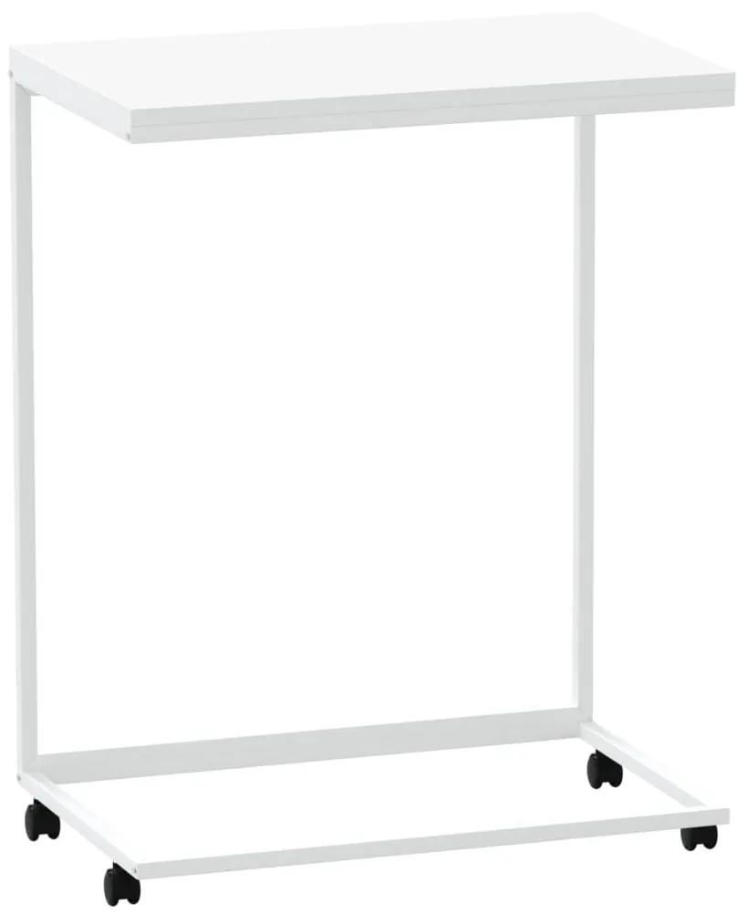 Βοηθητικό Τραπέζι με Ρόδες Λευκό 55 x 35 x 70 εκ. Επεξ. Ξύλο - Λευκό