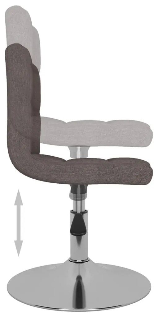 vidaXL Πολυθρόνες Τραπεζαρίας Περιστρεφόμενες 2 τεμ. Taupe Υφασμάτινες