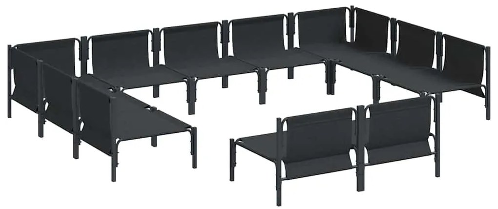 vidaXL Σετ Καναπέ Κήπου 11 pcs Ανθρακί Ατσάλι
