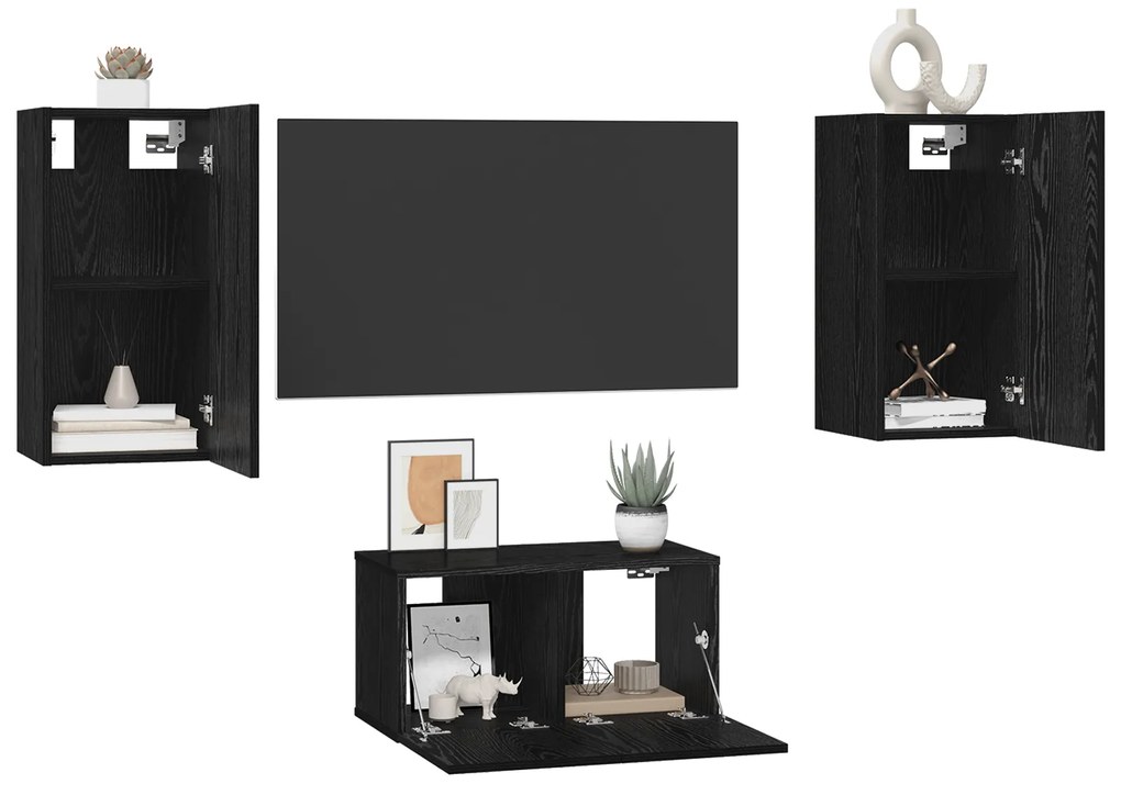 vidaXL Σετ επίπλου τηλεόρασης 3 pcs Μαύρη δρυς 60 x 30 x 30 cm
