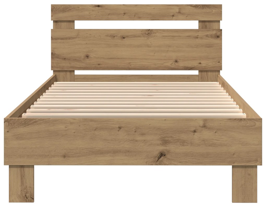 vidaXL Κρεβάτι με LED Φώτα Artisan Oak 100x200 εκ