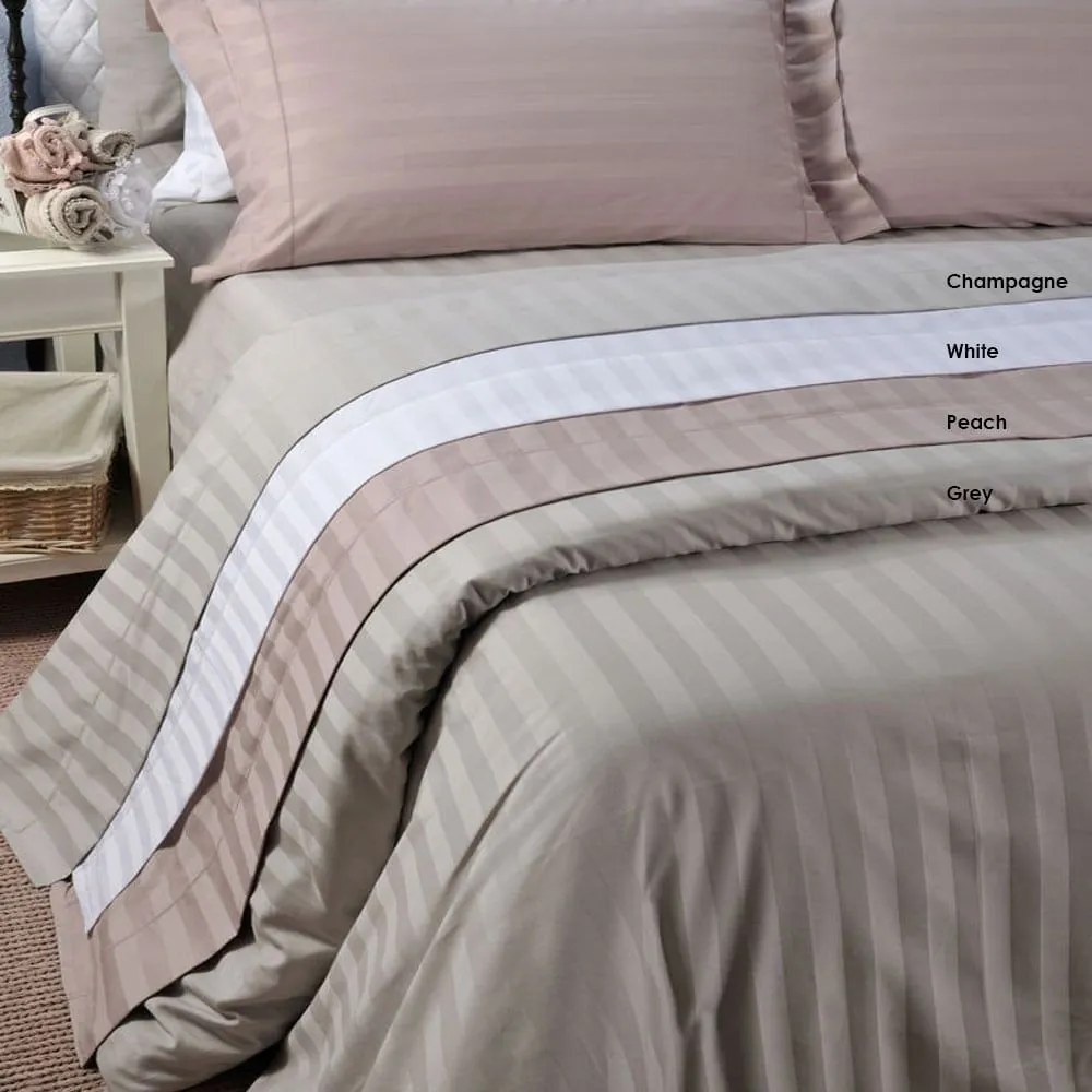 Σεντόνια Zaquard Σετ 4τμχ White Down Town King Size 100% Βαμβακοσατέν