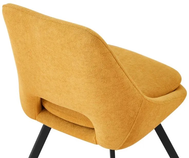 Καρέκλα Initiate με Μαύρο Μεταλλικό πόδι και ύφασμα Μπουκλέ Μουσταρδί 48x57x85εκ. 48x57x85 εκ.