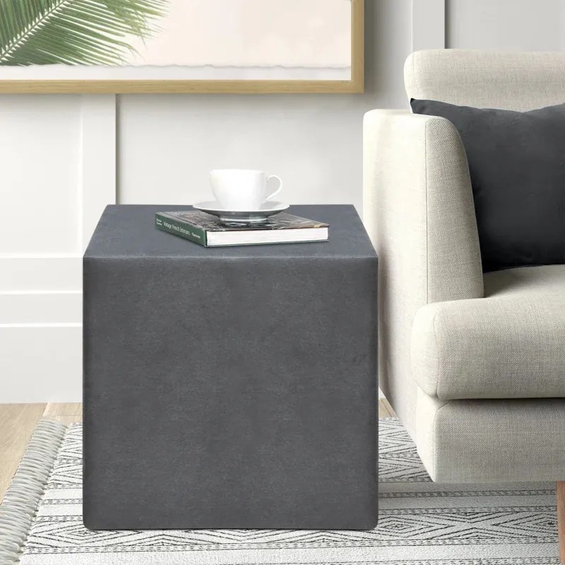 Σκαμπώ April Megapap βελούδινο χρώμα γκρι 40x40x40εκ. - GP043-0102,2