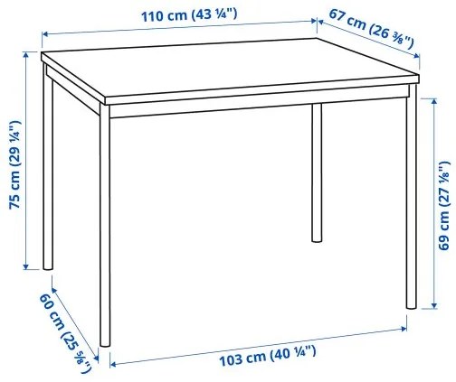 SANDSBERG/KATTIL τραπέζι και 4 καρέκλες, 110 cm 094.288.75