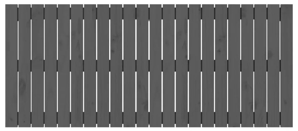 vidaXL Κεφαλάρι Τοίχου Γκρι 140x3x60 εκ. από Μασίφ Ξύλο Πεύκου
