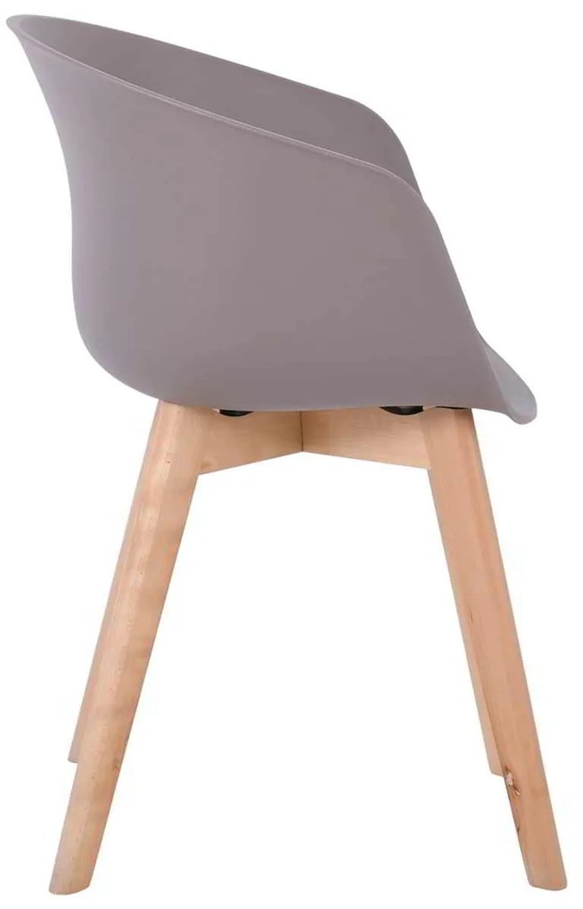 Πολυθρόνα OPTIM PP Sand Beige (Ξύλινο πόδι) 54x51x79cm (Σετ 4 ΤΕΜ)