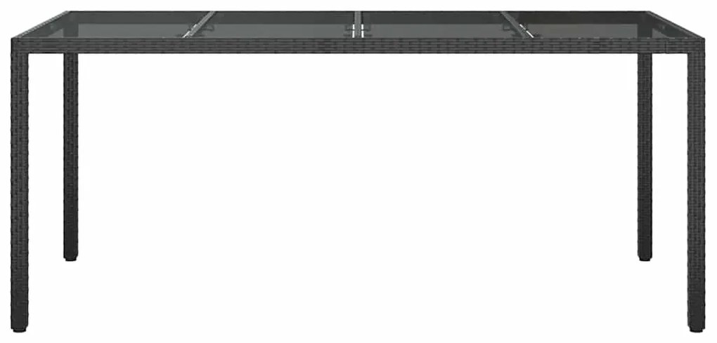 vidaXL Τραπέζι Κήπου για Φαγητό Μαύρο 190 x 90 x 75 cm Πολυ ράταν