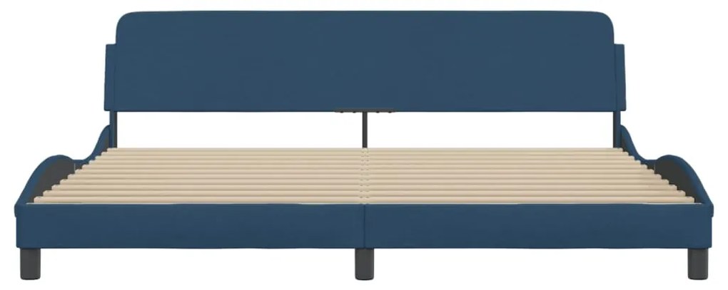 vidaXL Σκελετός Κρεβατιού Dover Μπλε 200x200 εκ.Υφασμάτινο