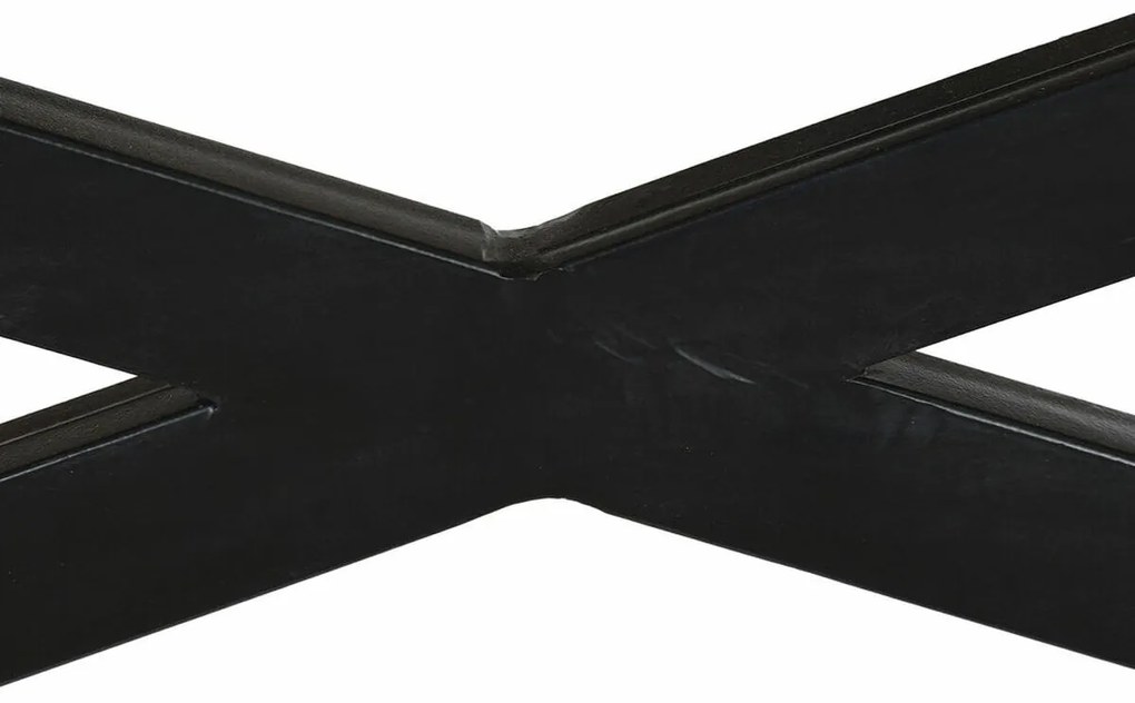 Τραπεζάκι Καφέ DKD Home Decor Μαύρο Φυσικό Ξύλο Μέταλλο 120 x 120 x 55 cm