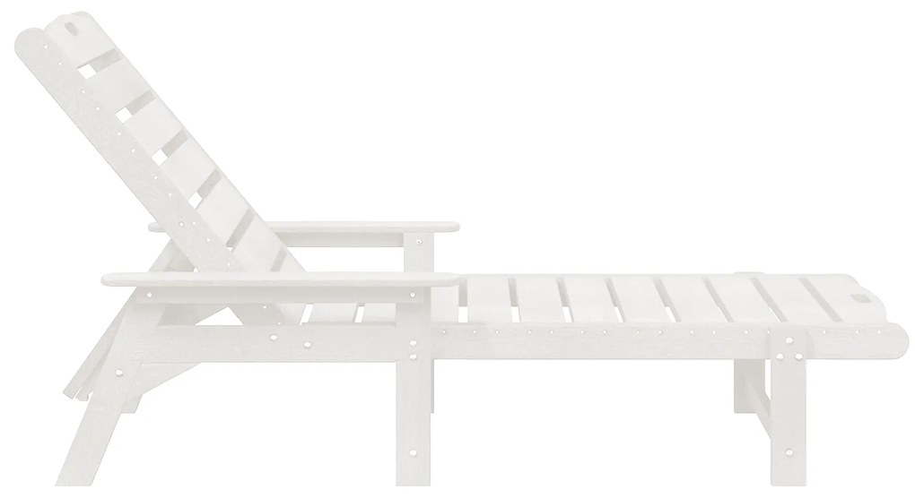 vidaXL Ξαπλώστρες 2 τεμ Λευκή 162x53x98.5 εκ HDPE