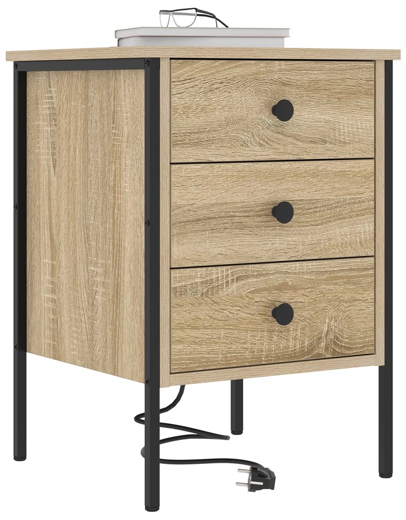 vidaXL Κομοδίνο Sonoma Δρυς 42 x 41 x 61 εκ Επεξεργασμένο ξύλο