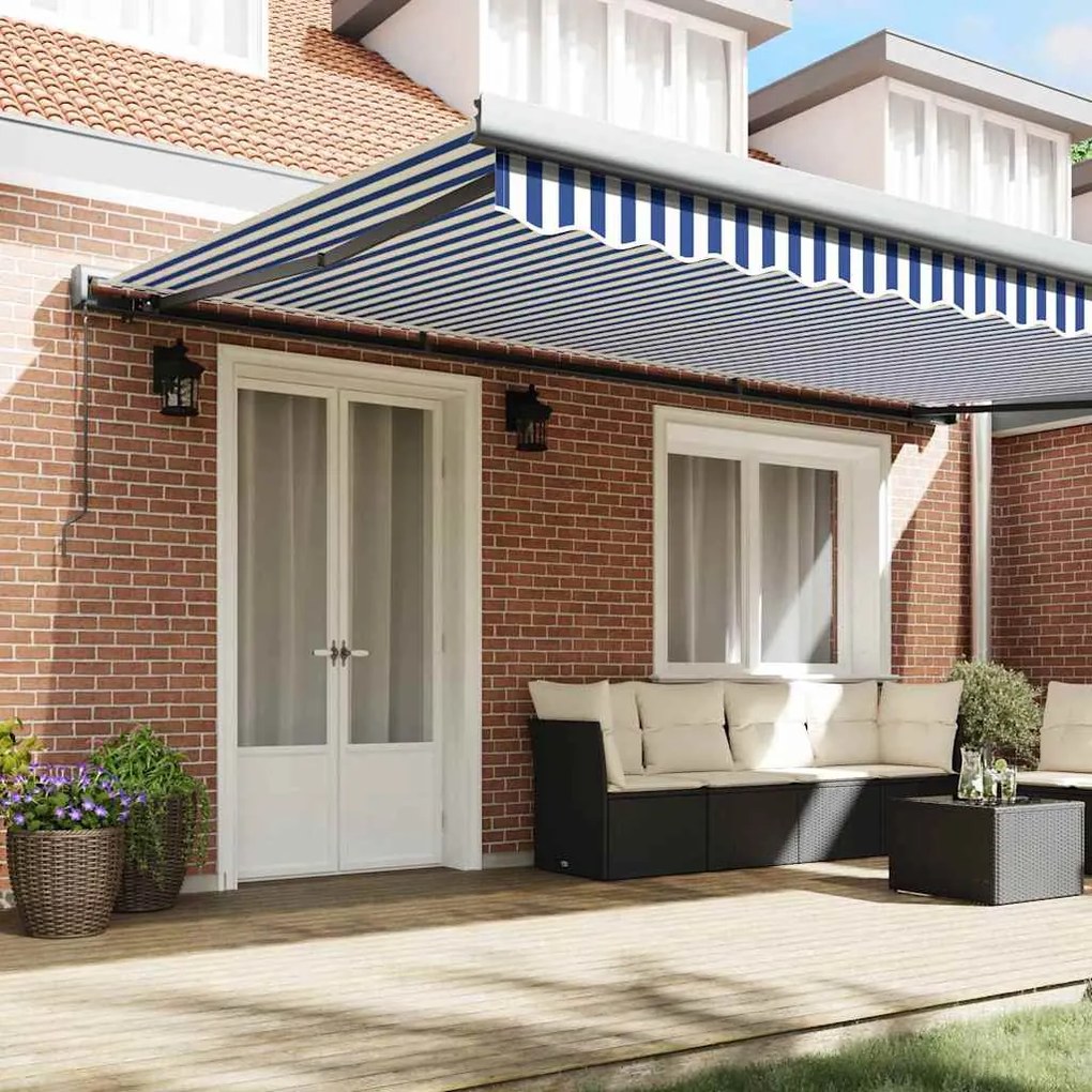 vidaXL Σκηνίτσα Αναδιπλούμενη Μπλε, Λευκό 500 x 300 εκ Ύφασμα, Μέταλλο