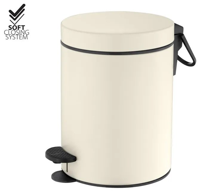 Χαρτοδοχείο 5lt  Χρώμα Beige Mat Soft Closιng Sanco Waste Bins 90680-M102