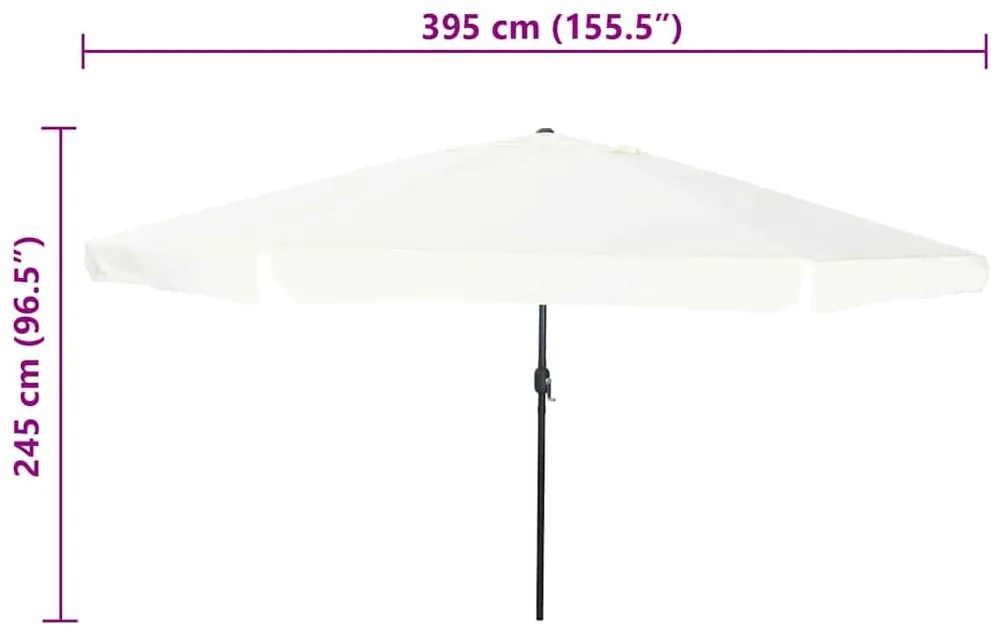 vidaXL Ομπρέλα Κήπου Άμμος 395 x 395 x 245 εκ. Πολυεστέρας και Χάλυβας