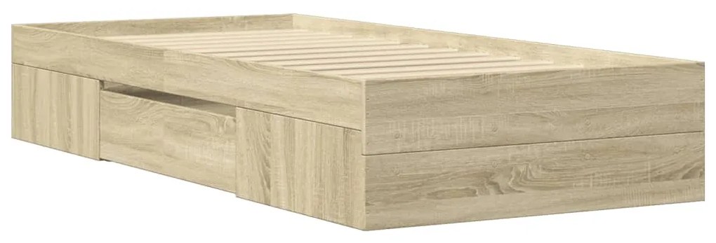 vidaXL Πλαίσιο Κρεβ. Χωρ. Στρώμα Sonoma Δρυς 90 x 190 εκ. Επεξ. Ξύλο