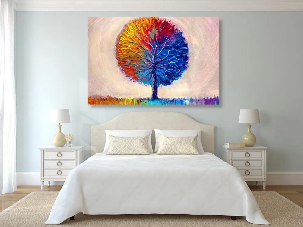 Εικόνα πολύχρωμο δέντρο ακουαρέλας - 60x40