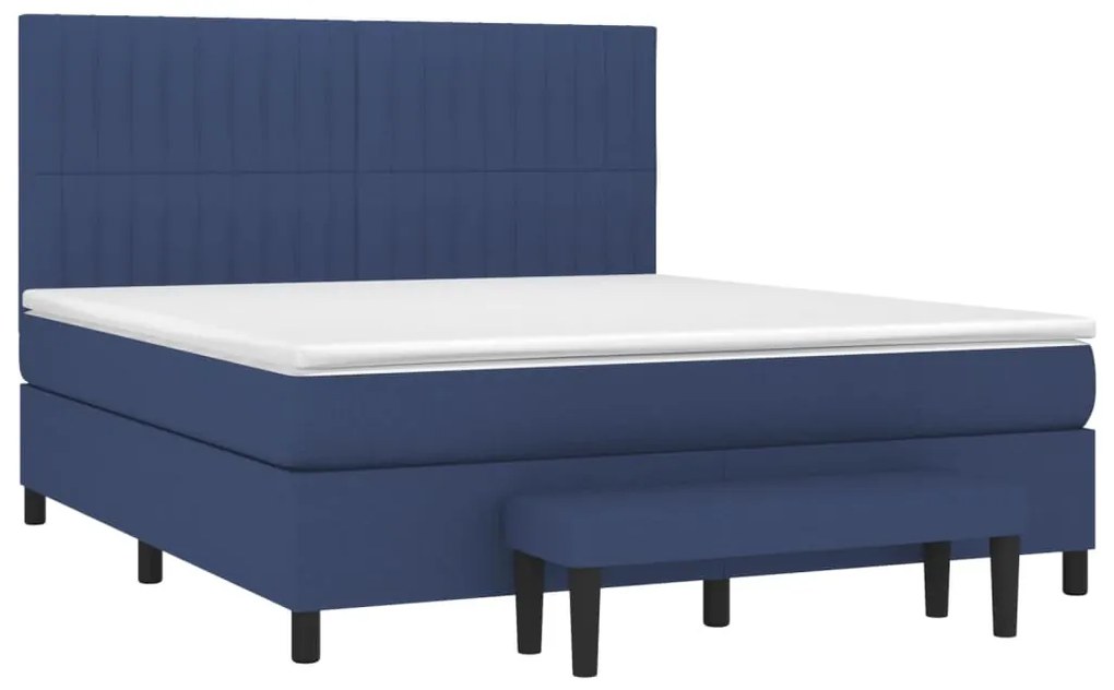 Κρεβάτι Boxspring με Στρώμα Μπλε 180x200 εκ. Υφασμάτινο 3136779