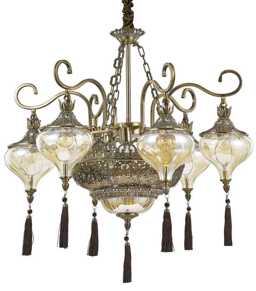 Φωτιστικό Οροφής Harem 116006 75x80/170cm 9xE27 60W Gold Ideal Lux