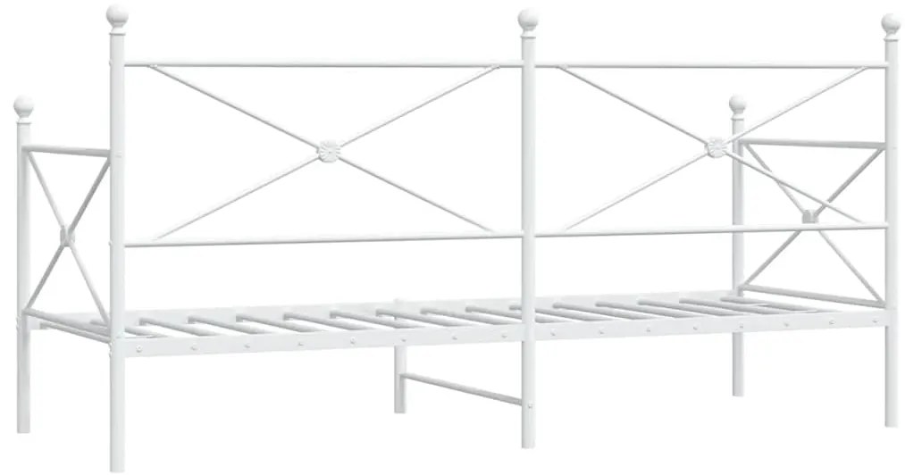 Κρεβάτι ημέρας vidaXL χωρίς στρώμα Λευκό 75x190 cm Ατσάλι