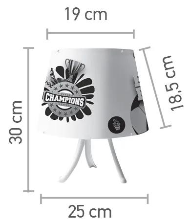 Επιτραπέζιο φωτιστικό από λευκό μέταλλο και καπέλο D:30cm (3026) - Μέταλλο - 3026