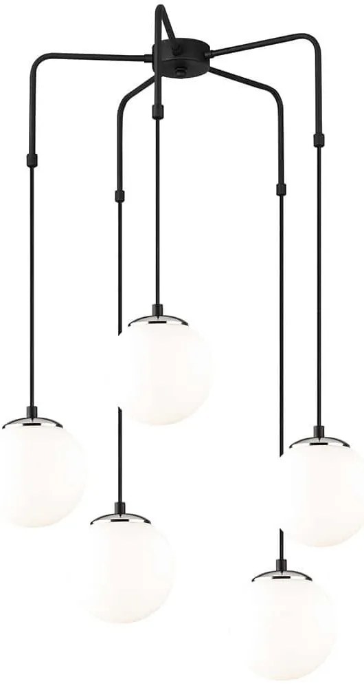 Φωτιστικό Οροφής Uzum 892OPV1473 Φ60x100cm 5xE27 40W Black-White Opviq