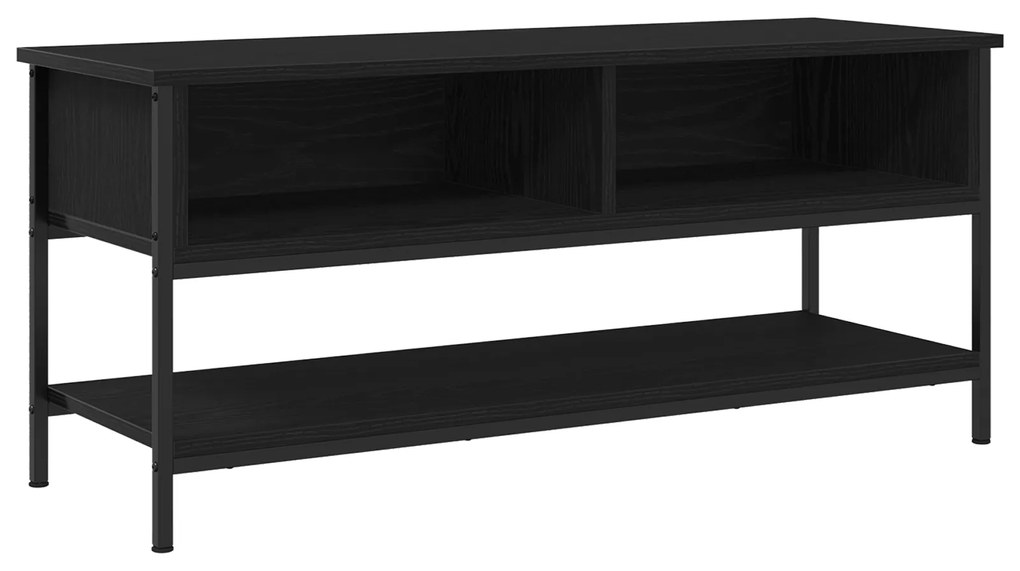 vidaXL Κάστρο τηλεόρασης Μαύρο Δρυς 100x35x45 cm Επεξεργασμένο ξύλο και χάλυβας