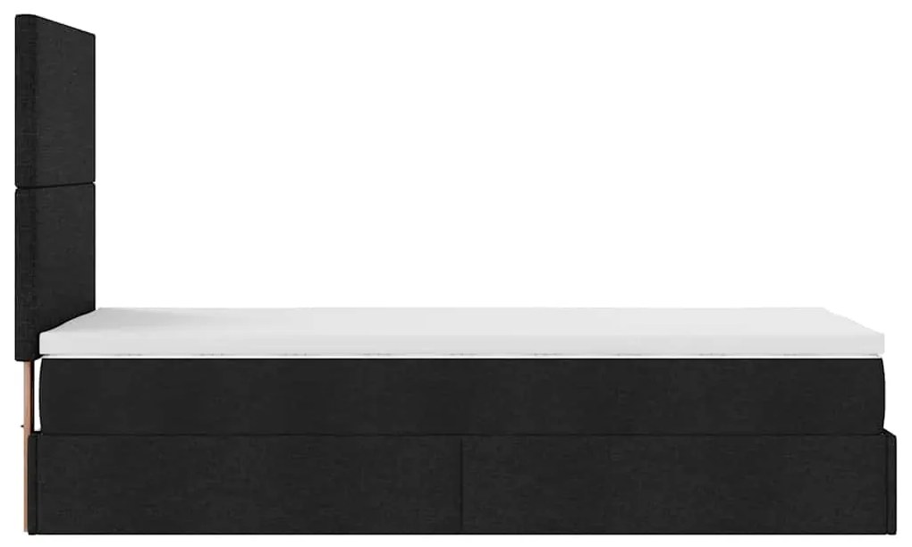 Οθωμανικό κρεβάτι με στρώμα Μαύρο 80x200cm Ύφασμα 3313031