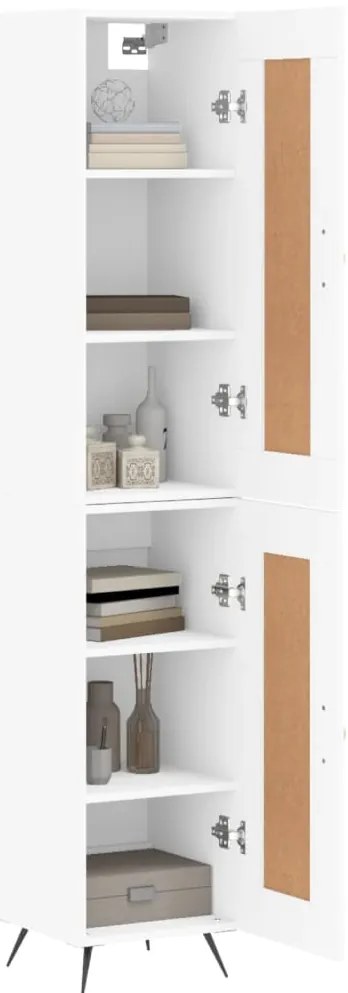 vidaXL Ντουλάπι Λευκό 34,5 x 34 x 180 εκ. από Επεξεργασμένο Ξύλο