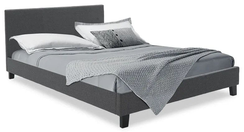 Κρεβάτι Nevil 150x200 006-000020 Anthracite Διπλό Wood, Fabric