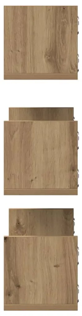 vidaXL Ραφιέρες Τοίχου 3 τεμ. Αρτισιανή Δρυς 58x18x18 εκ. Επεξ. Ξύλο
