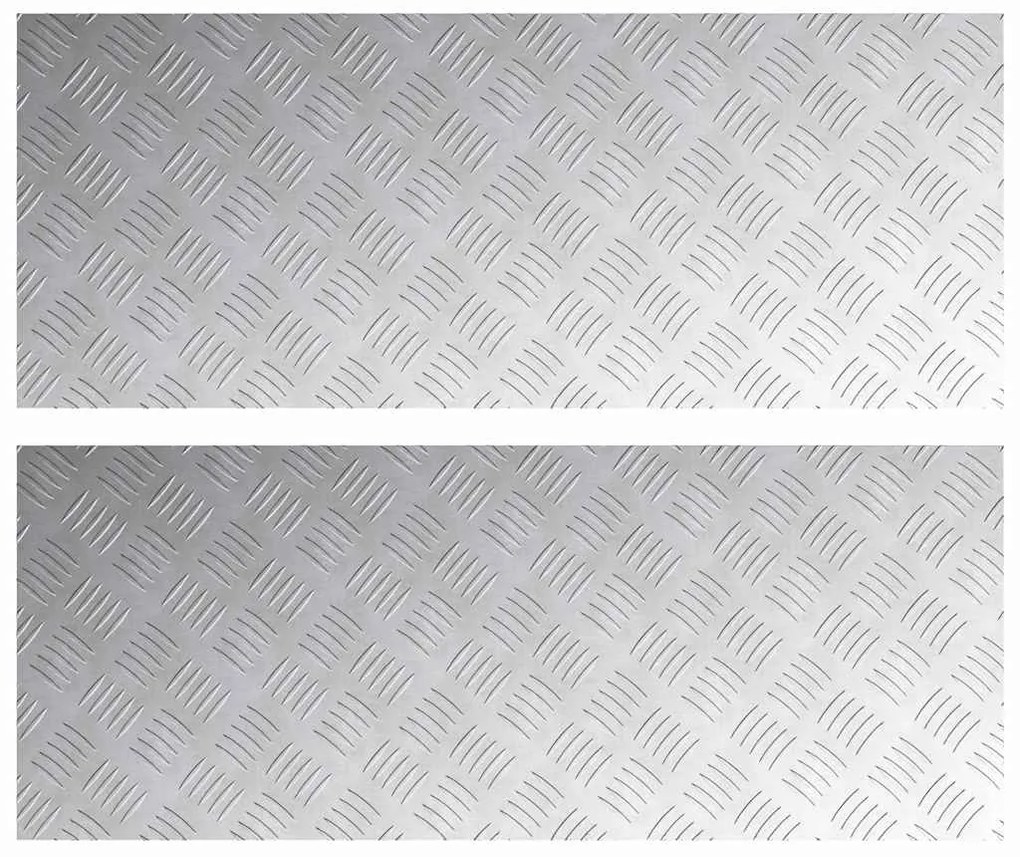 vidaXL Επιφάνειες Καρό 2 pcs Ασημί 100 x 40 cm Αλουμίνιο