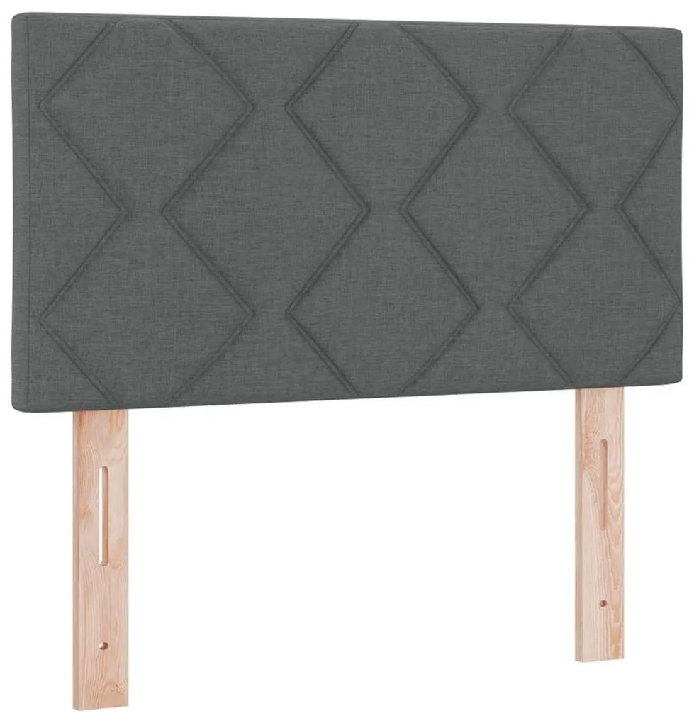 vidaXL Κρεβάτι box spring με στρώμα Σκούρο γκρι 80 x 200 cm ύφασμα