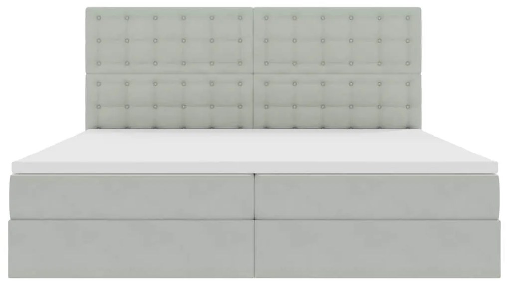 vidaXL Κρεβάτι με αποθηκευτικό χώρο και LED Ανοιχτό γκρι 200 x 200 cm