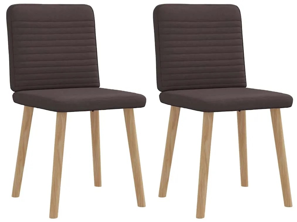 vidaXL Καρέκλες Τραπεζαρίας 2 τεμ. Σκούρο Καφέ Υφασμάτινες