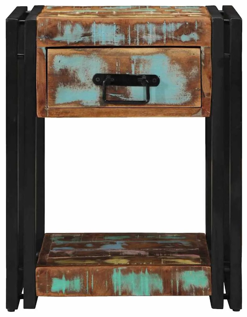 vidaXL Κομοδίνο Πολύχρωμο 40 x 40 x 50 cm Μασίφ ανακυκλωμένο ξύλο