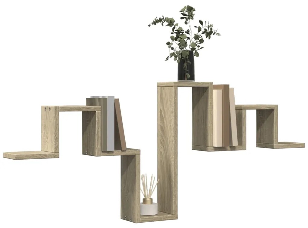 vidaXL Ράφι Τοίχου Sonoma Δρυς 104,5x10x43 εκ. από Επεξεργασμένο Ξύλο