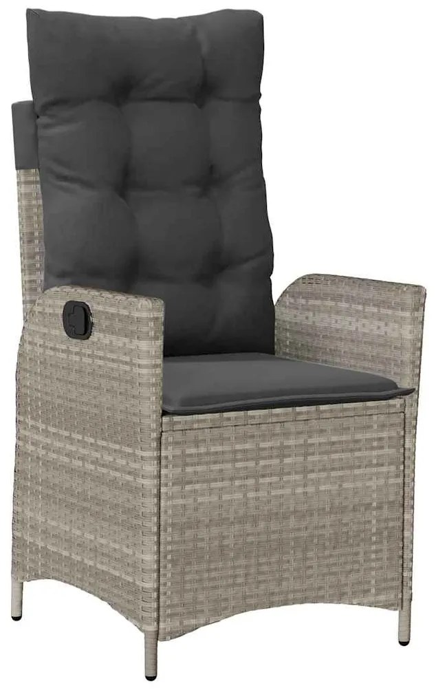 vidaXL Σέτ φαγητού για κήπο 3 pcs Ανοιχτό γκρι συνθετικό ρατάν