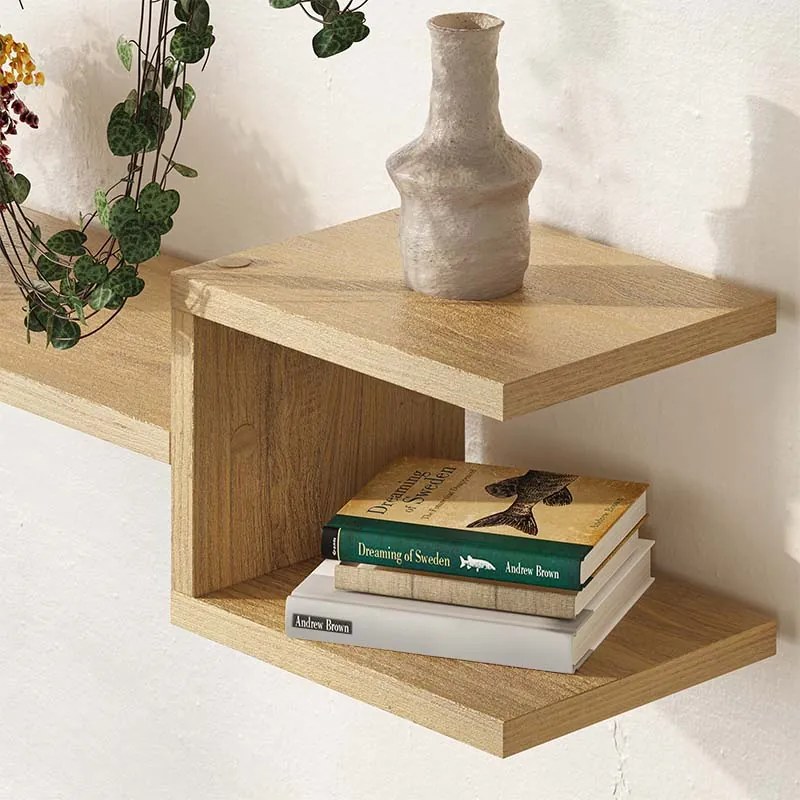 ΡΑΦΙΕΡΑ ΤΟΙΧΟΥ FORK MEGAPAP 2 ΤΕΜΑΧΙΩΝ ΧΡΩΜΑ SAPPHIRE OAK 75X19,5X18ΕΚ.