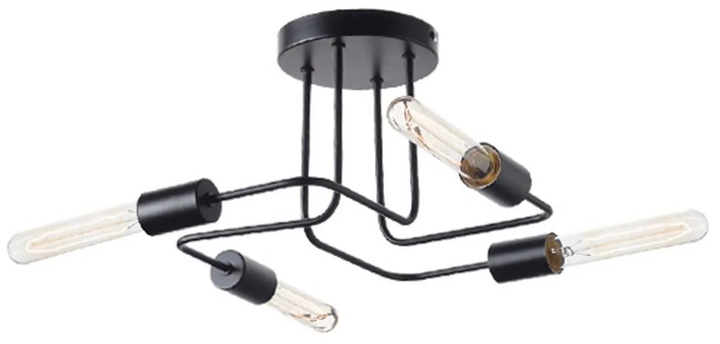 Πλαφονιέρα 4Φ TNK933844CBK Black Metal